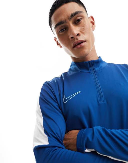 Nike Football - Academy - Dri-FIT - Drill top met inzetstukken en 1/4 rits in marineblauw