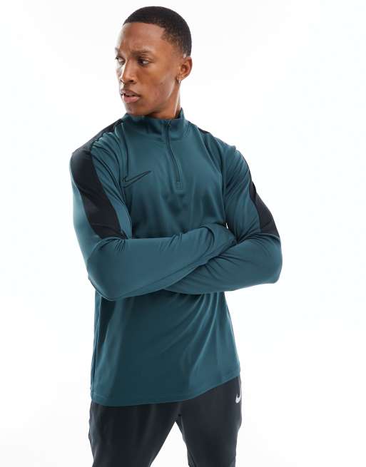 Nike Football Academy Dri FIT half zip drill top in dark green ASOS