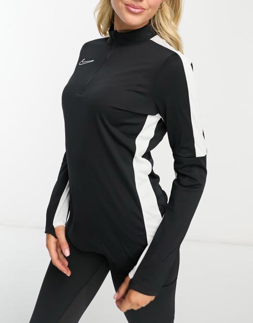 Nike Football Academy Dri-FIT half zip long sleeve top in black, 2 of 4