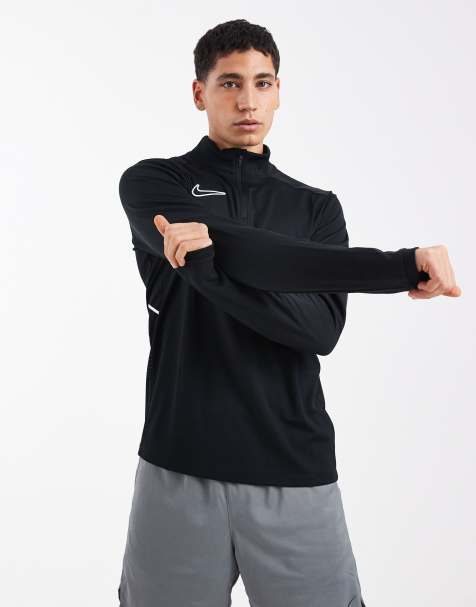 Nike Football Academy Dri-FIT half zip long sleeve top in black - view 1