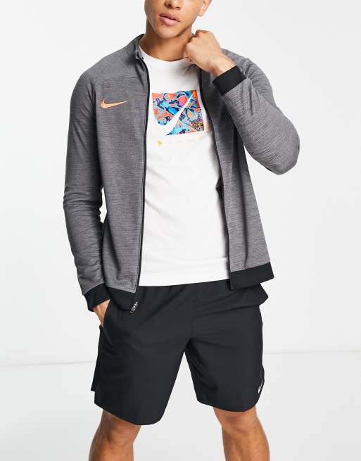 Nike Football - Academy - Dri-FIT - Jack met rits in gemêleerd grijs