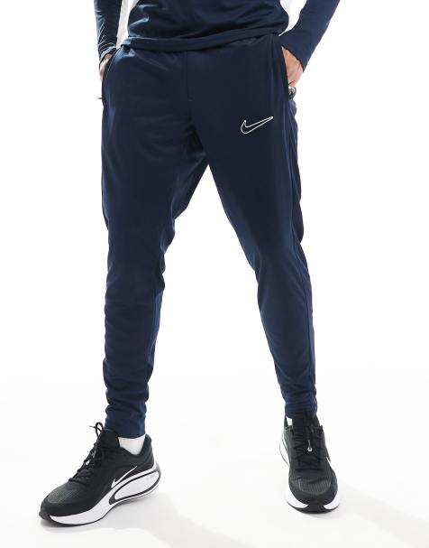 Nike Football - Academy Dri-FIT - Marineblå joggingbukser med paneler - view 1