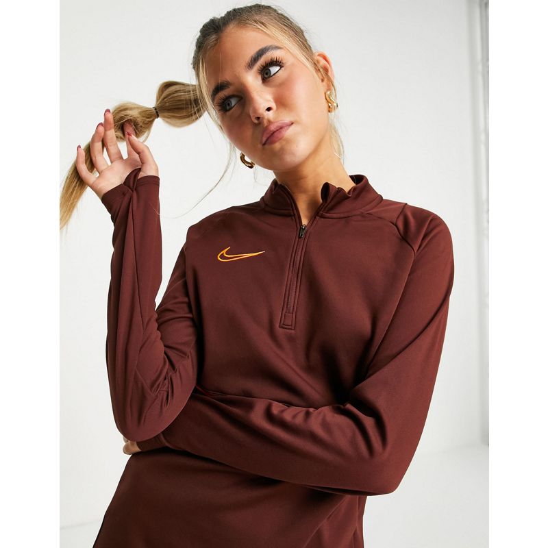 Top Activewear Nike Football - Academy Dri-FIT - Midlayer per allenamento color bronzo con zip corta