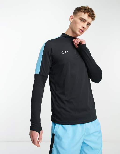 Nike Football Academy Dri-FIT panelled half zip drill top in black | ASOS