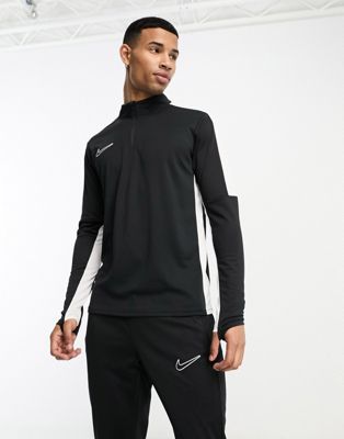 Nike Football Academy Dri-FIT panelled half zip drill top in black