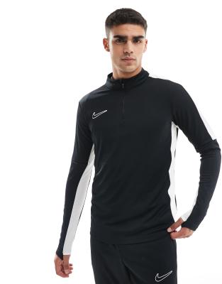 Nike Football Academy Dri-FIT panelled half zip drill top in black