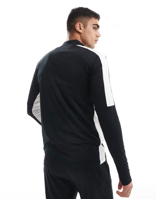 Nike Football Academy Dri FIT panelled half zip drill top in black