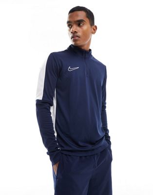 Nike Football Academy Dri-FIT panelled half zip drill top in navy