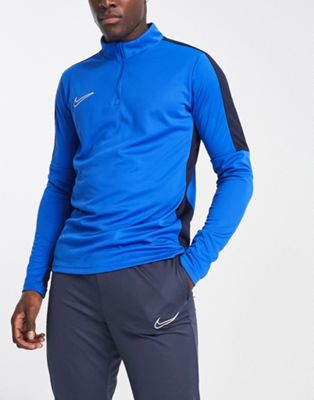 Nike Football Academy Dri-FIT panelled half zip drill top in royal blue - ASOS Price Checker