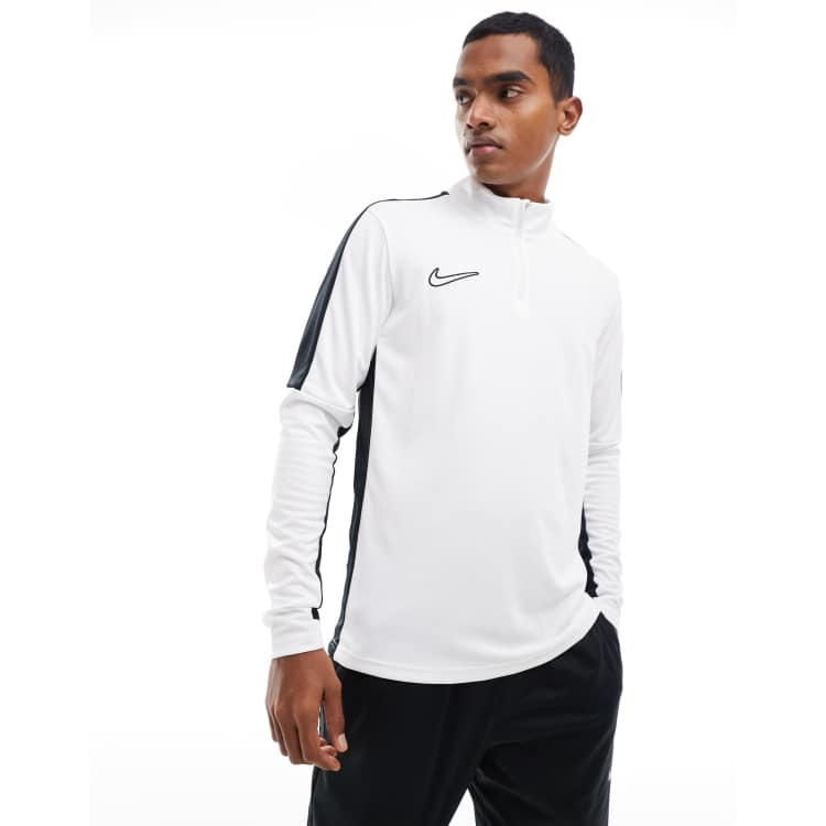 Nike Football Academy Dri-FIT panelled half zip drill top in white