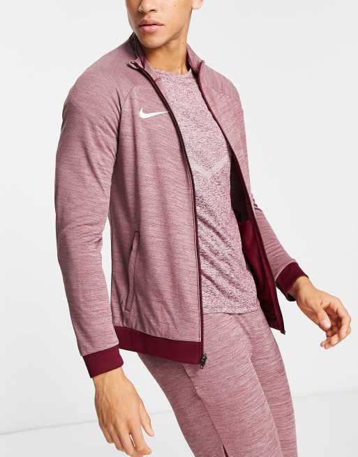 Nike Football – Academy – Dri-FIT – Rödmelerad bomberjacka med dragkedja