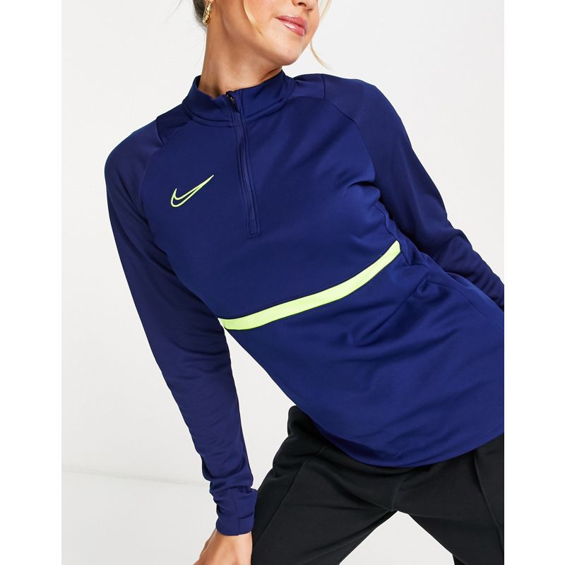 Top Activewear Nike Football - Academy Dri-FIT - Top midlayer da allenamento blu navy con zip corta