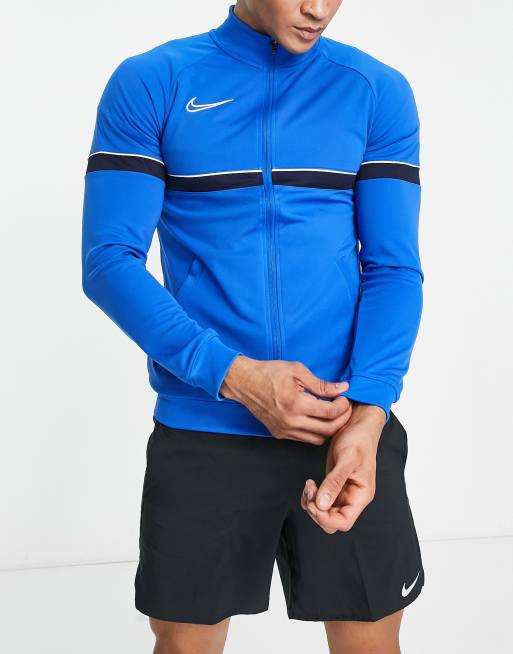 Nike Football Academy Dri FIT track jacket in blue ASOS