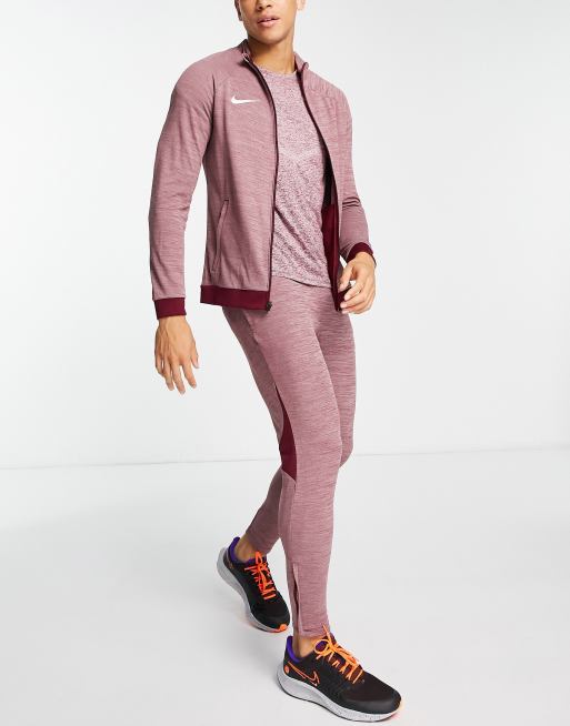 Nike Football Academy Dri-FIT zip through bomber in red marl, 4 of 4