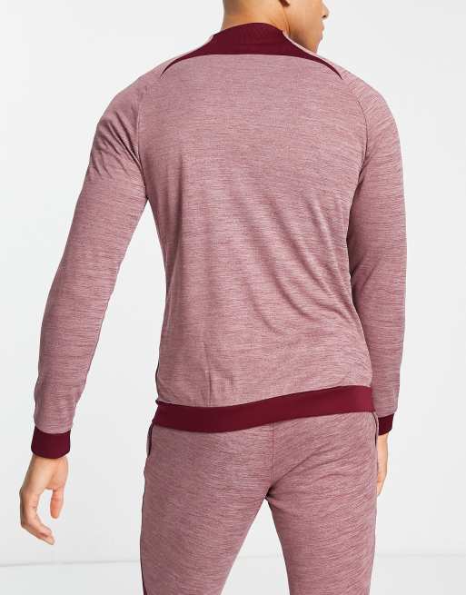 Nike Football Academy Dri-FIT zip through bomber jacket in red marl, 2 of 4