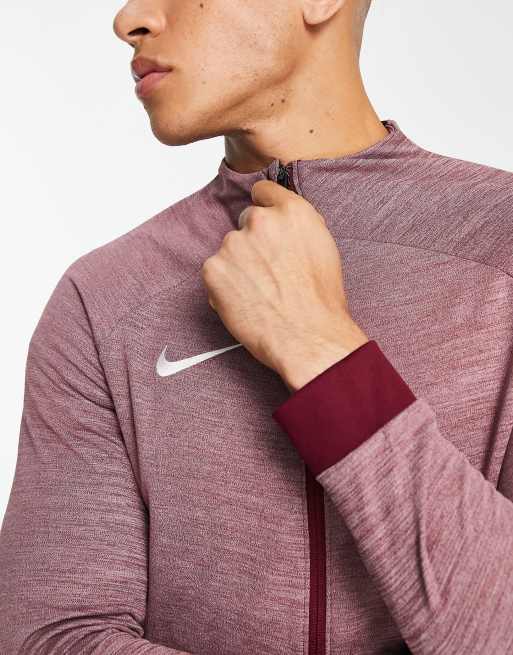 Nike Football Academy Dri-FIT zip through bomber jacket in red marl, 3 of 4