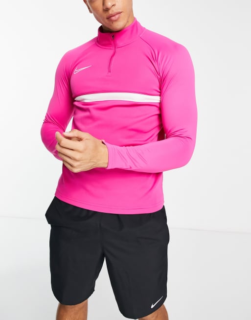 Nike Football – Academy Drill – Dri-FIT – Rosa topp med dragkedja vid halsen 