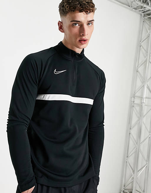 Football Academy Drill quarter zip top in black and | ASOS