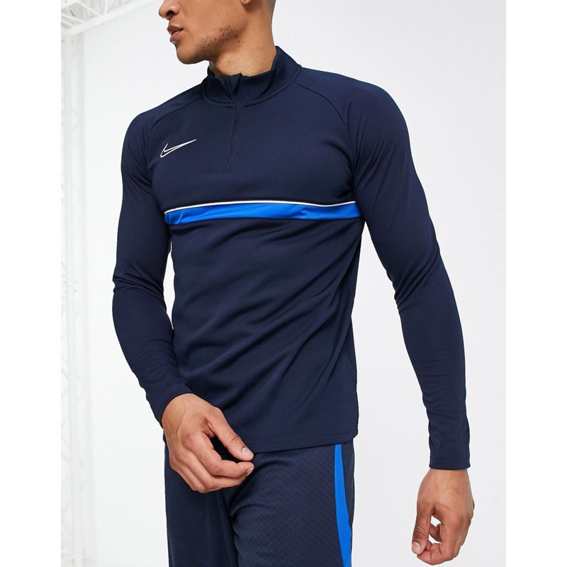 Activewear Top Nike Football - Academy Drill - Top blu navy con zip corta
