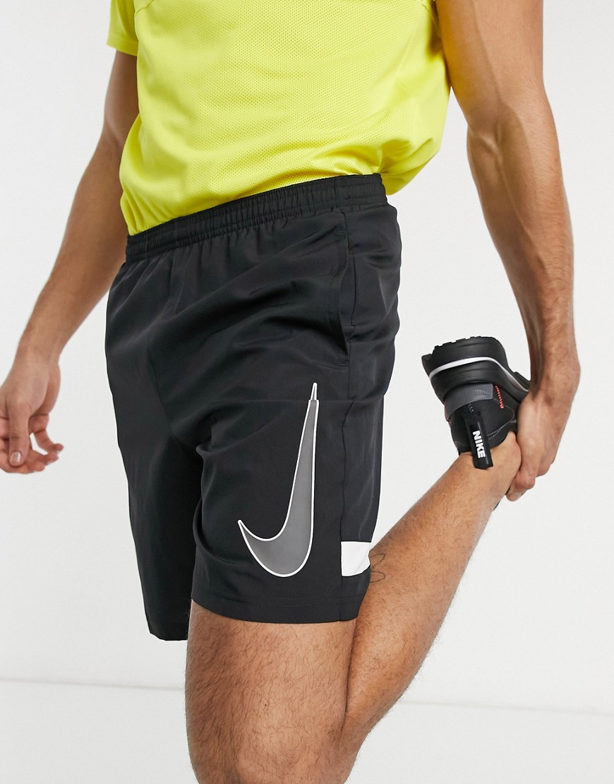Nike Football Academy Dry Swoosh shorts in black and grey