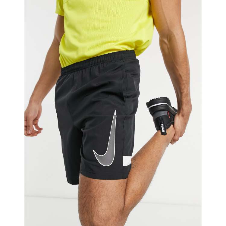 Nike Football Academy Dry Swoosh shorts in black and grey ASOS