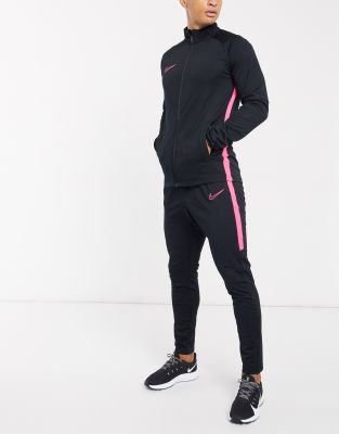 black and pink nike tracksuit