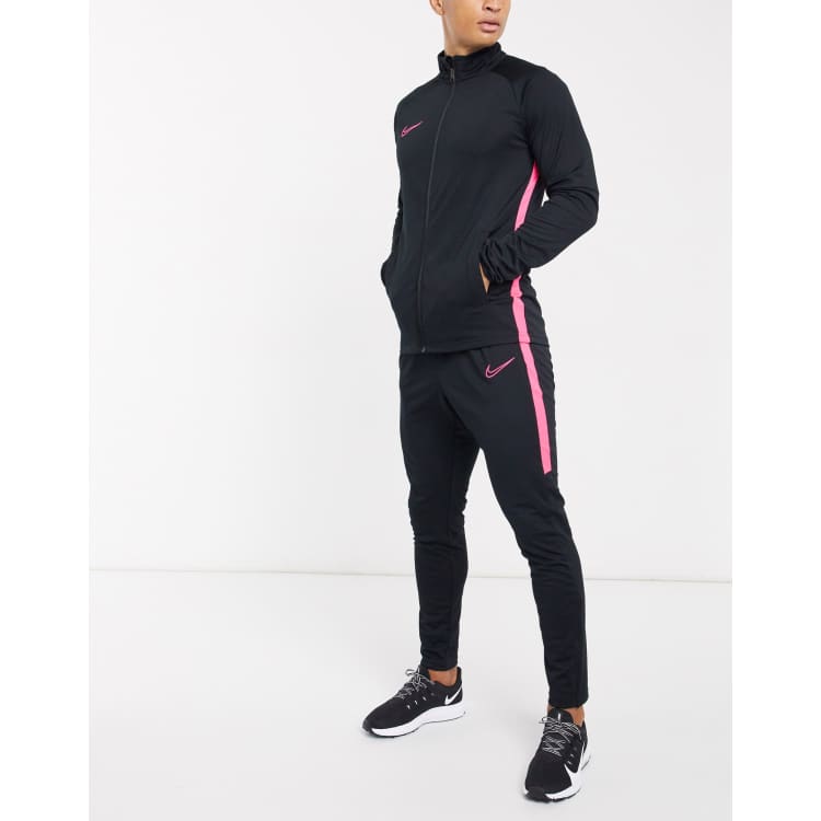 Men's nike black store and pink tracksuit