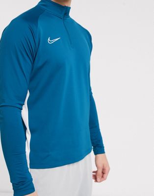 Nike Football academy quarter zip drill top in blue