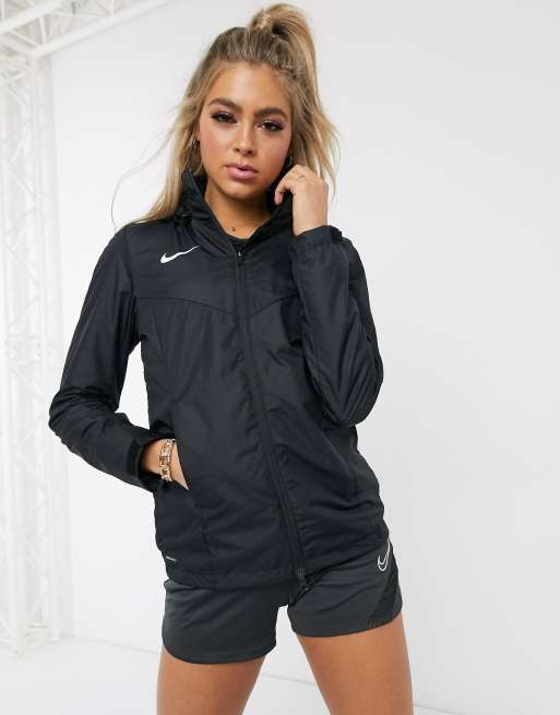 Nike Football academy rain jacket in black ASOS