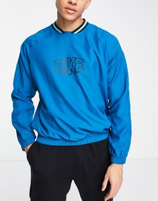 Nike Football Academy retro logo long sleeved shell sweatshirt in blue - ASOS Price Checker