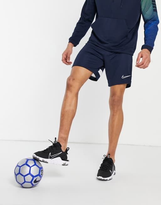 Nike Football - Academy - Short in marineblauw en wit 