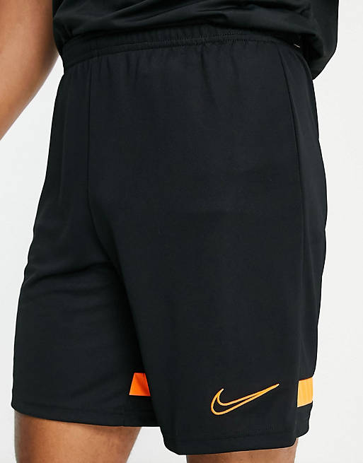  Nike Football Academy shorts in black and orange 
