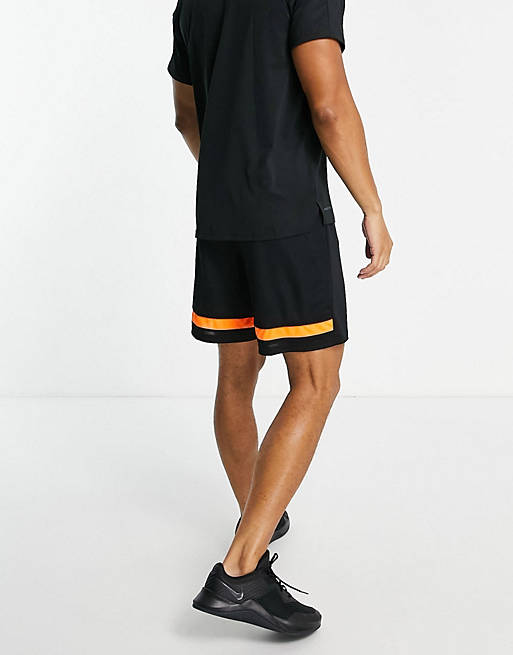  Nike Football Academy shorts in black and orange 