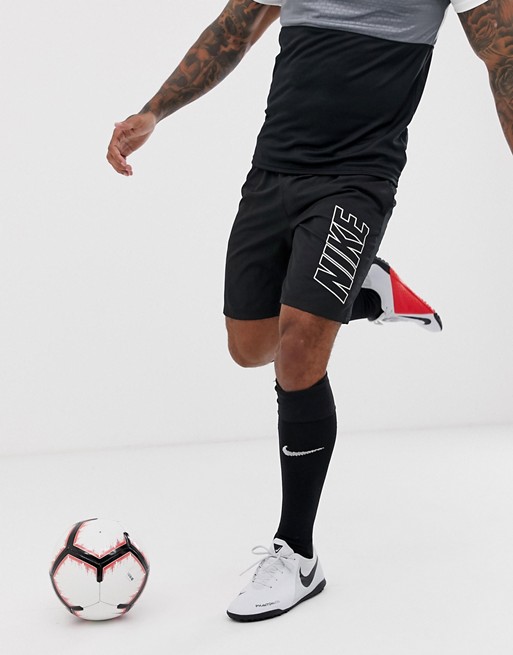 Nike Football academy shorts with leg logo in black