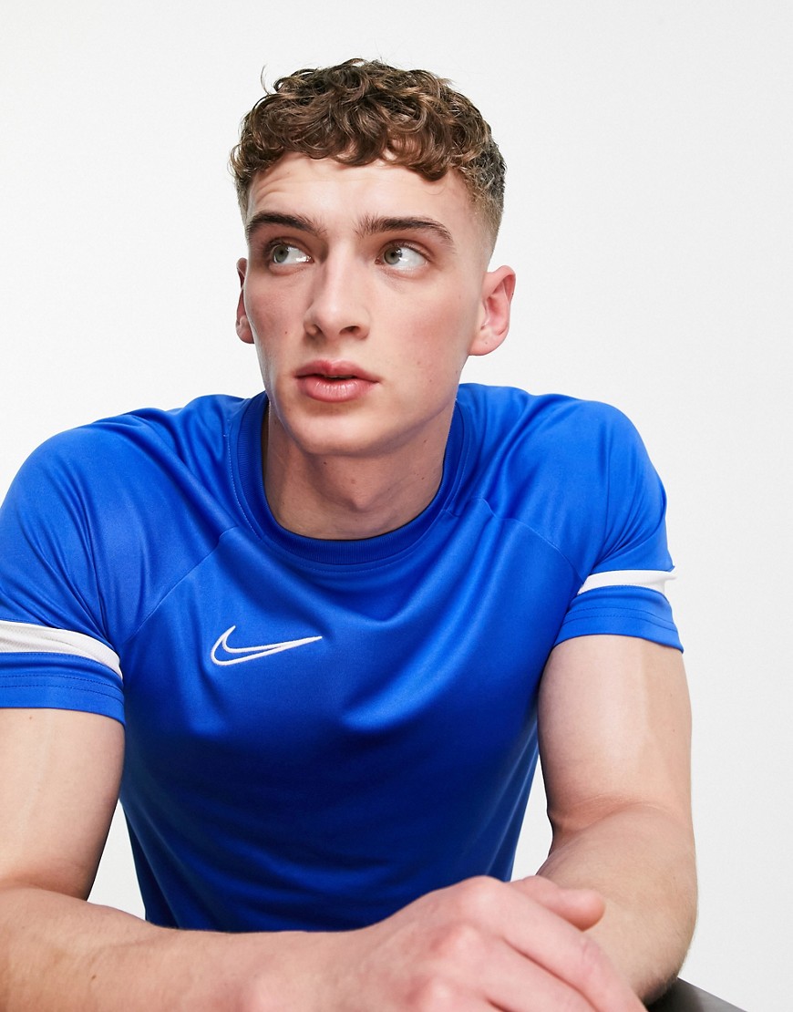Nike Football Academy t-shirt in blue and white