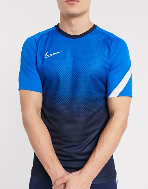 Nike Football academy t-shirt in blue graphic