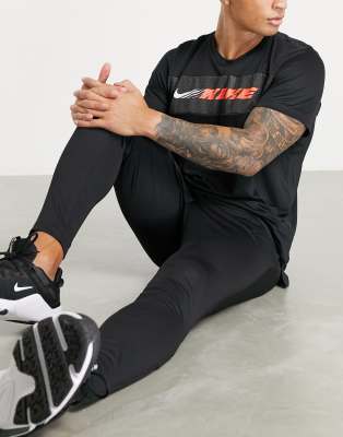 nike football academy tapered joggers in black