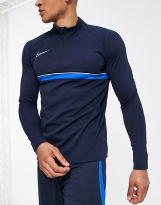 T-shirts et débardeurs Nike Football - Academy - Top à col zippé en coutil - Bleu marine