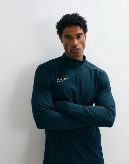 Nike Football Academy top con zip a un quarto verde scuro, 3 di 5
