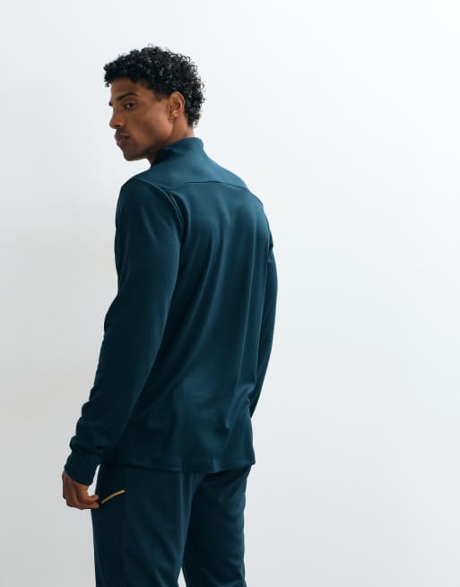 Nike Football Academy top con zip a un quarto verde scuro, 5 di 5