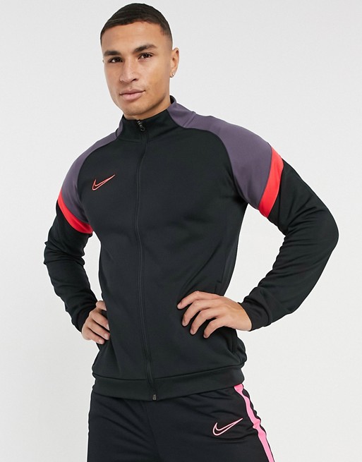 Nike Football Academy track jacket in black and red