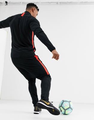 nike academy tracksuit black and red