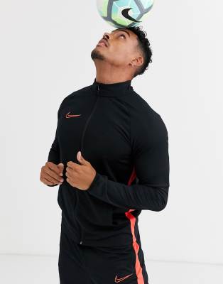nike academy tracksuit black red