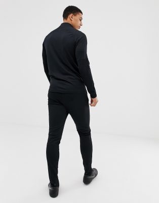 nike football academy tracksuit in black