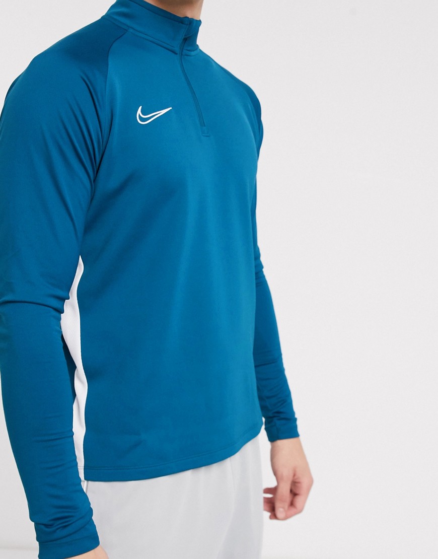 Nike Football - Academy - Trainingstop met korte rits in blauw