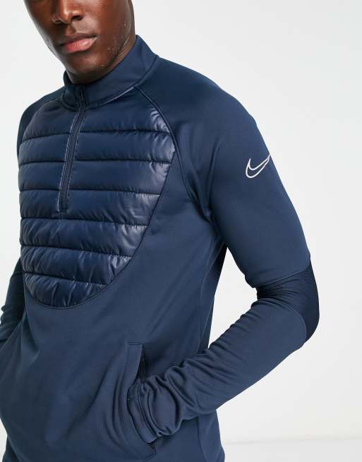 Nike Football Academy Winter Warrior Therma FIT half zip top in