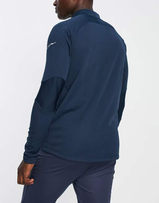 Nike Football Academy Winter Warrior Therma-FIT half zip top in dark blue