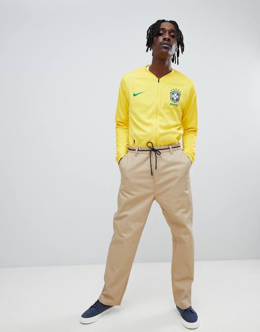 Nike Track Jacket Men's SMALL Yellow Brazil 2020 Anthem Soccer CI8363-749 -  NWT