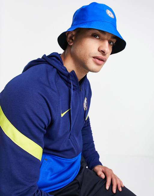 Nike Football Chelsea FC logo reversible bucket hat in blue