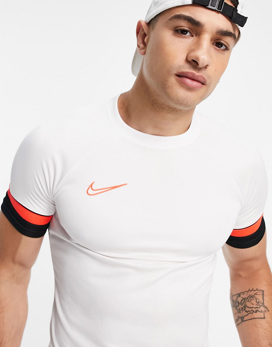 Nike Football Dri-fit Academy 21 T-shirt In White And Red